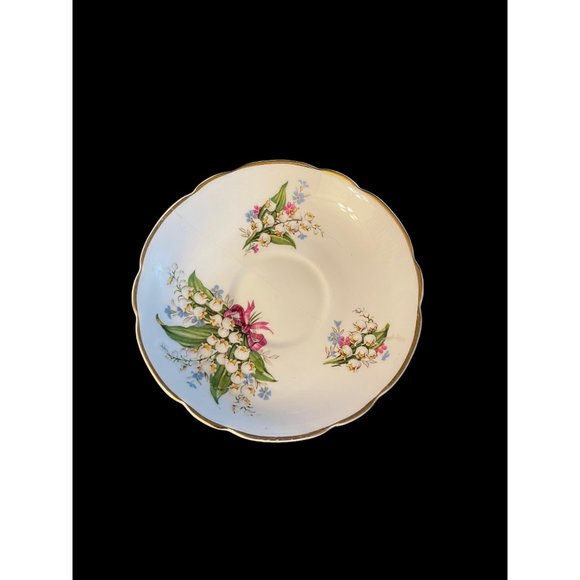 VTG Regency English Bone China Lily of Valley Floral Tea Cup & Saucer Gold Trim - Picture 4 of 9